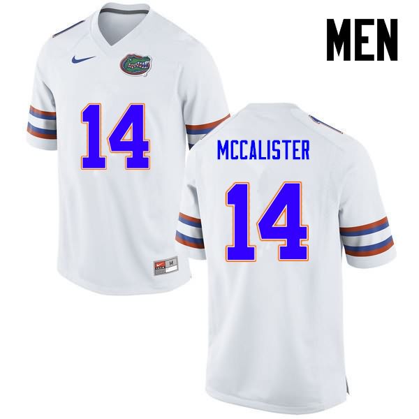 NCAA Florida Gators Alex McCalister Men's #14 Nike White Stitched Authentic College Football Jersey JOJ7664EP